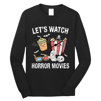 Retro Lets Watch Horror Movies Costume Halloween Long Sleeve Shirt