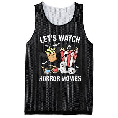 Retro Lets Watch Horror Movies Costume Halloween Mesh Reversible Basketball Jersey Tank