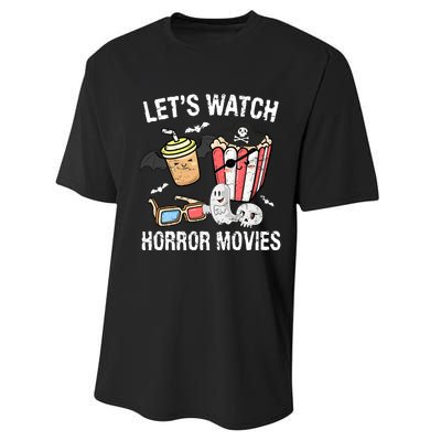 Retro Lets Watch Horror Movies Costume Halloween Performance Sprint T-Shirt