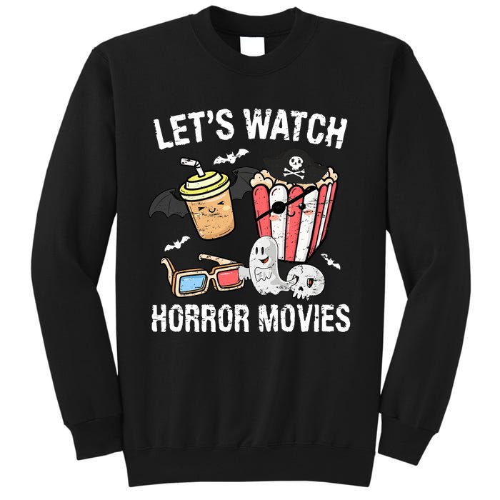 Retro Lets Watch Horror Movies Costume Halloween Tall Sweatshirt