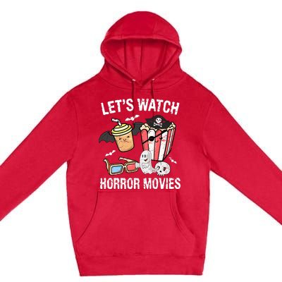 Retro Lets Watch Horror Movies Costume Halloween Premium Pullover Hoodie