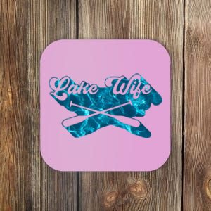 Retro Lake Wife Cute Bachelorette Party Coaster