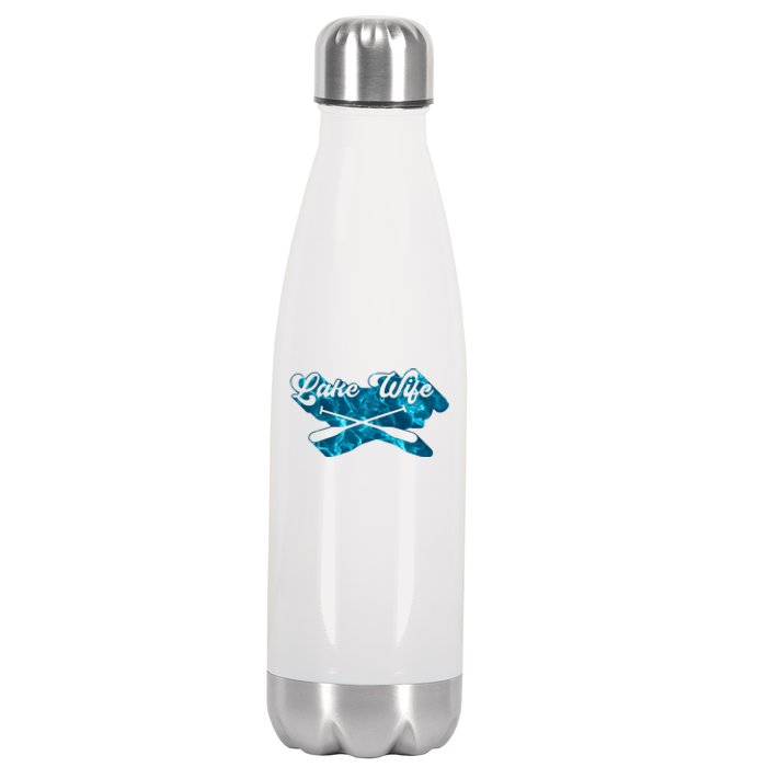 Retro Lake Wife Cute Bachelorette Party Stainless Steel Insulated Water Bottle