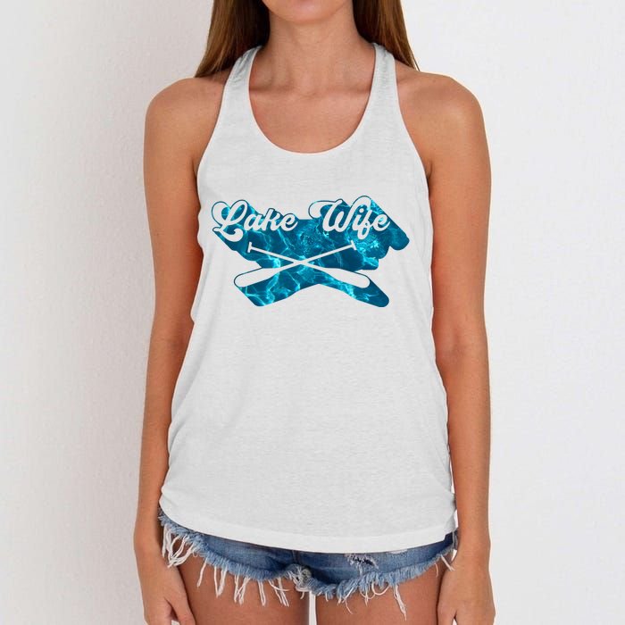 Retro Lake Wife Cute Bachelorette Party Women's Knotted Racerback Tank