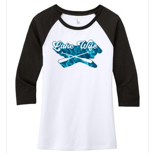 Retro Lake Wife Cute Bachelorette Party Women's Tri-Blend 3/4-Sleeve Raglan Shirt