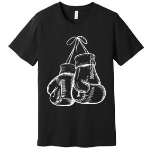 Retro Love White Boxing Gloves Gifts Boxer Gift Premium T-Shirt