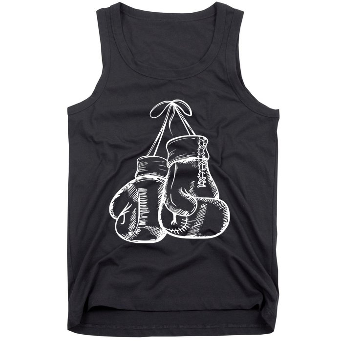 Retro Love White Boxing Gloves Gifts Boxer Gift Tank Top