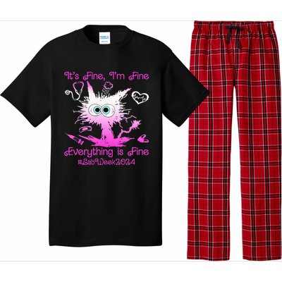 Retro Lab Week 2024 Im Fine Everything Is Fine Pink Design Pajama Set