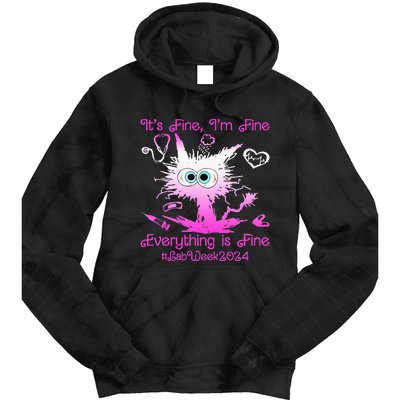 Retro Lab Week 2024 Im Fine Everything Is Fine Pink Design Tie Dye Hoodie