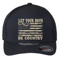 Retro Let Your Boy Be Country Flexfit Unipanel Trucker Cap