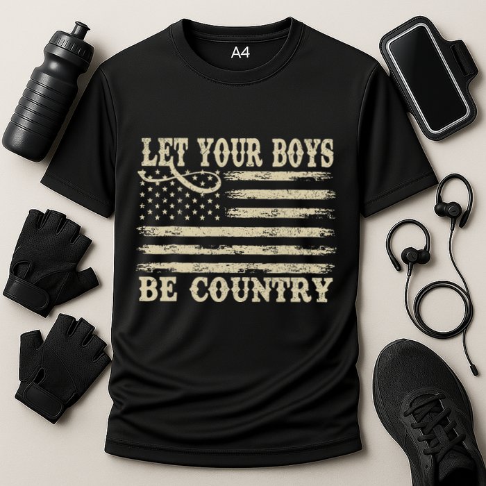 Retro Let Your Boy Be Country Cooling Performance Crew T-Shirt