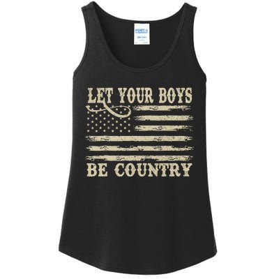 Retro Let Your Boy Be Country Ladies Essential Tank