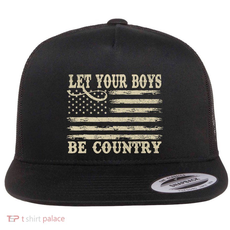 Retro Let Your Boy Be Country Flatbill Hat