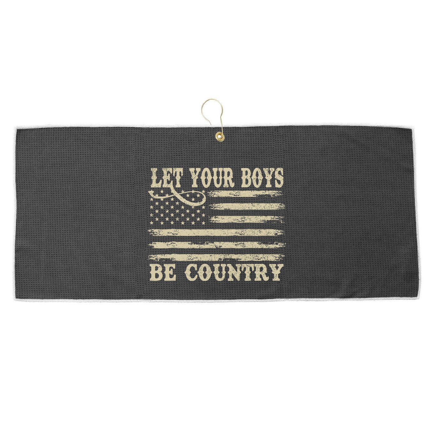 Retro Let Your Boy Be Country Large Microfiber Waffle Golf Towel