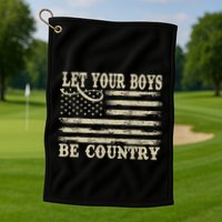 Retro Let Your Boy Be Country Golf Towel
