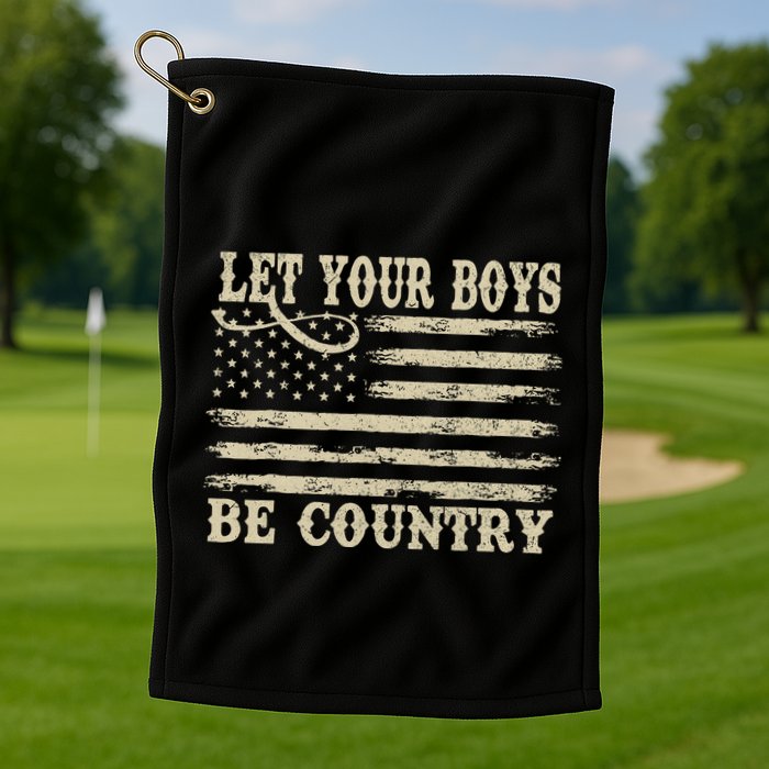 Retro Let Your Boy Be Country Golf Towel