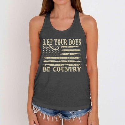 Retro Let Your Boy Be Country Women's Knotted Racerback Tank