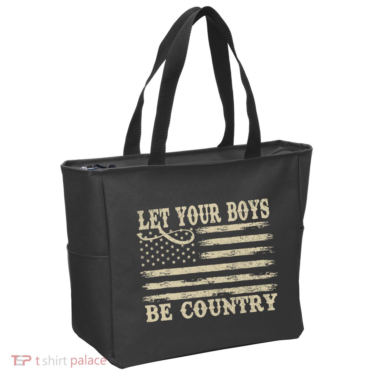 Retro Let Your Boy Be Country Zip Tote Bag
