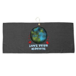 Retro Love Your Mother Save Planet Hour Day Earth Gift Large Microfiber Waffle Golf Towel