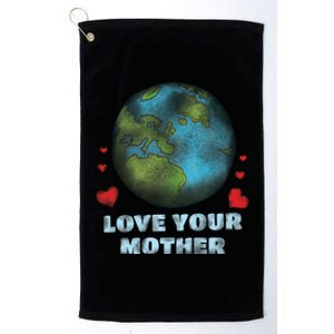 Retro Love Your Mother Save Planet Hour Day Earth Gift Platinum Collection Golf Towel