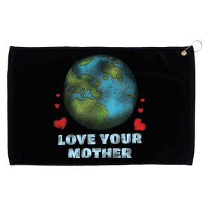 Retro Love Your Mother Save Planet Hour Day Earth Gift Grommeted Golf Towel