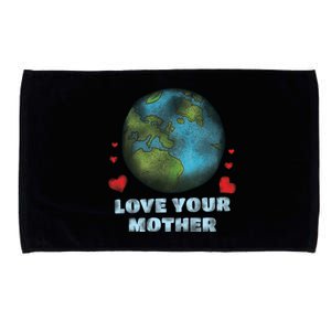 Retro Love Your Mother Save Planet Hour Day Earth Gift Microfiber Hand Towel