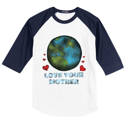 Retro Love Your Mother Save Planet Hour Day Earth Gift Baseball Sleeve Shirt