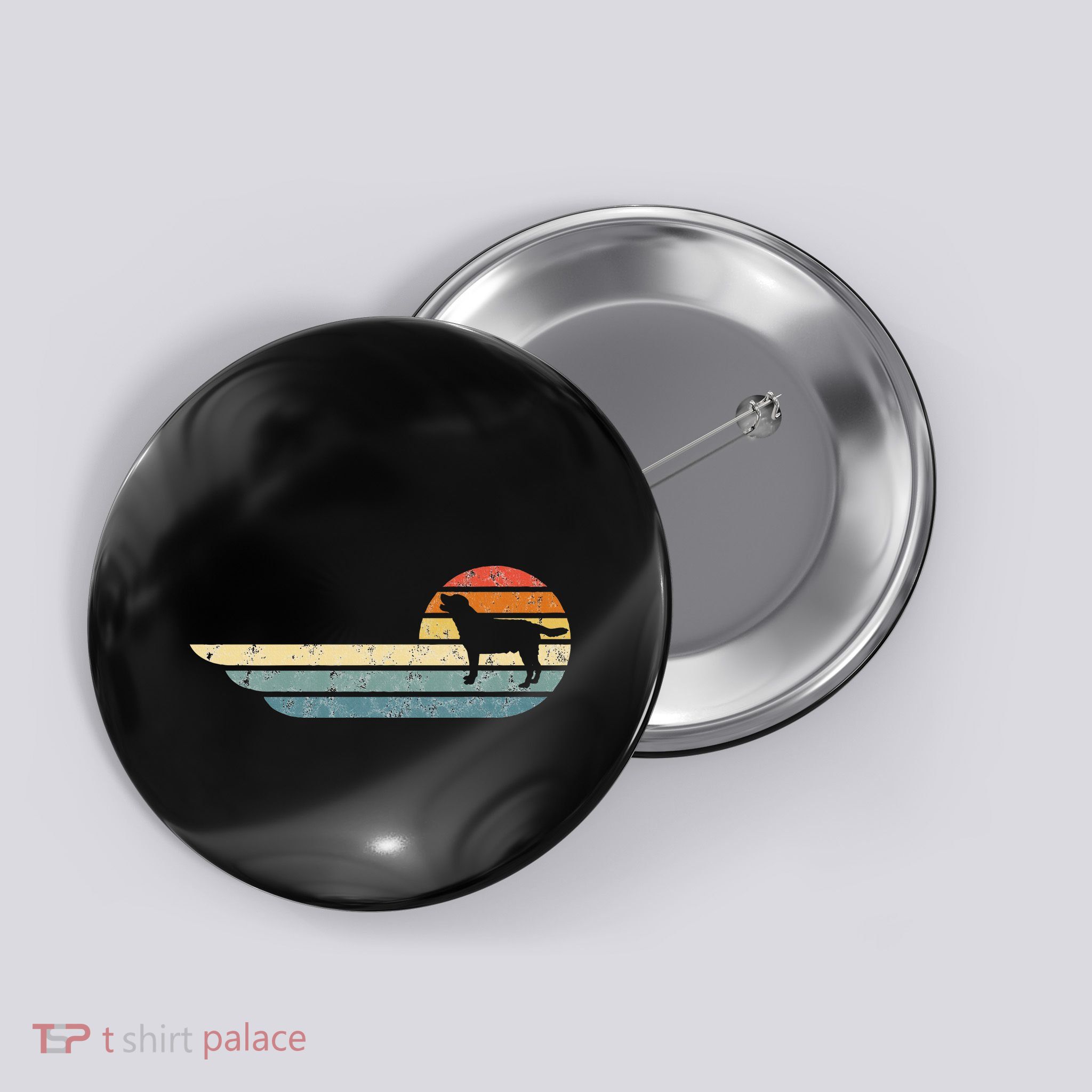Retro Labrador Yellow Lab Golden Black Lab Chocolate Button