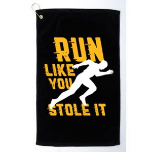 Run Like You Stole It Funny Running Jogging Workout Fitness Gift Platinum Collection Golf Towel