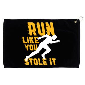 Run Like You Stole It Funny Running Jogging Workout Fitness Gift Grommeted Golf Towel