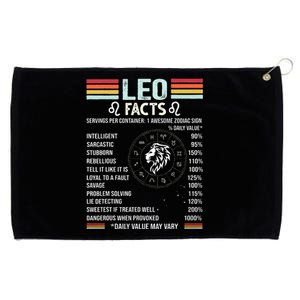 Retro Leo Zodiac Sign Astrology July August Birthday Leo Grommeted Golf Towel