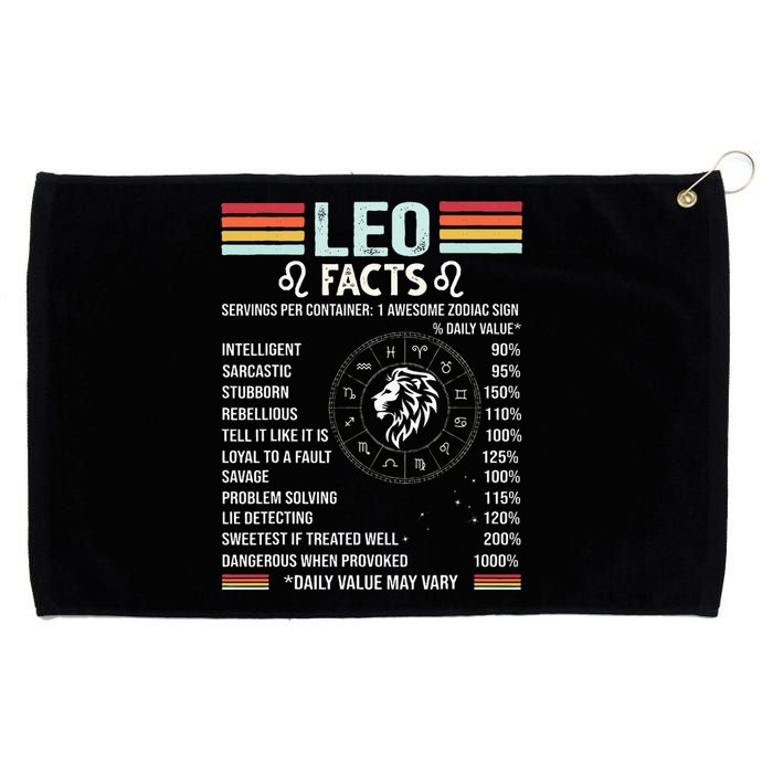 Retro Leo Zodiac Sign Astrology July August Birthday Leo Grommeted Golf Towel