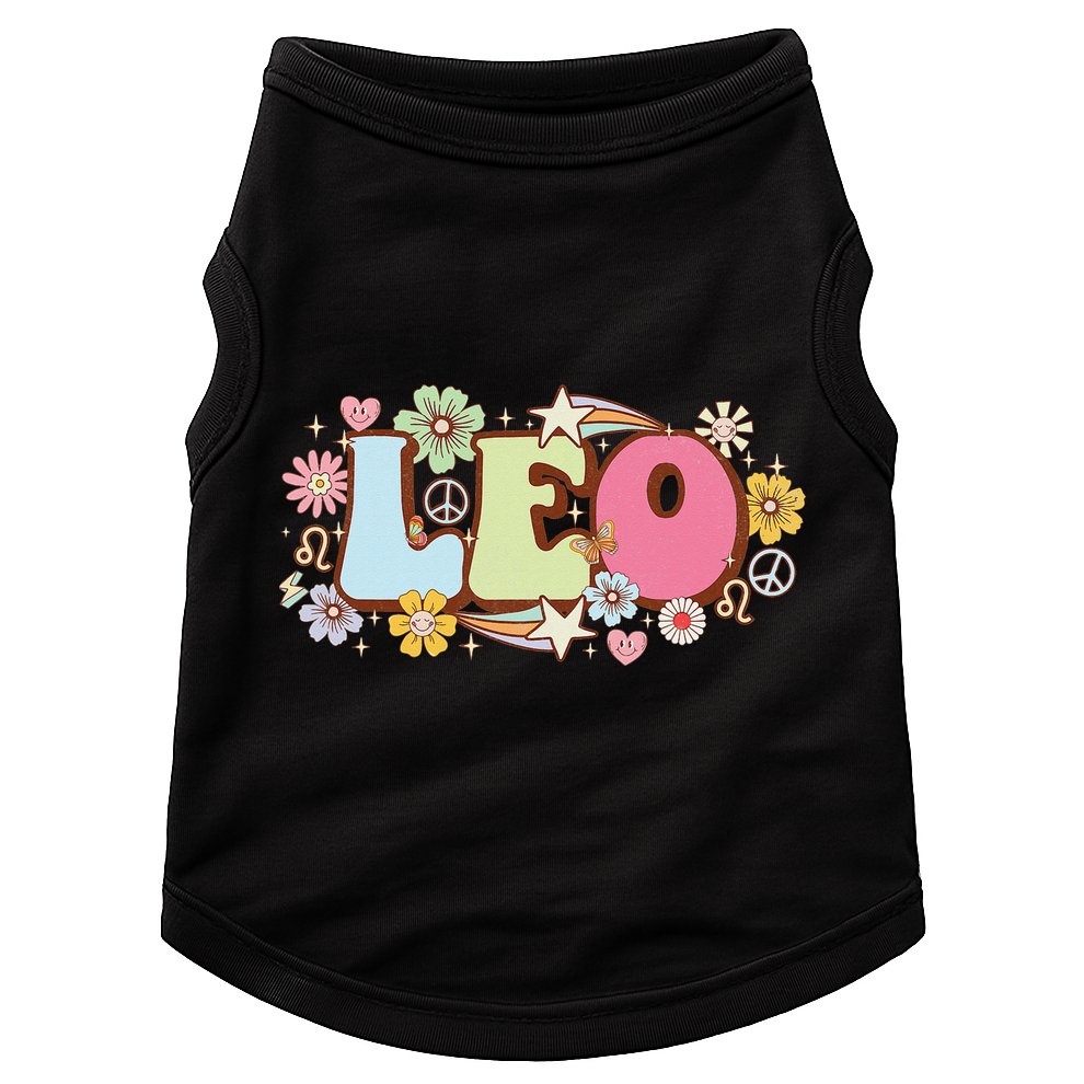 Retro Leo Zodiac Sign astrology July August Birthday Leo Doggie Tank