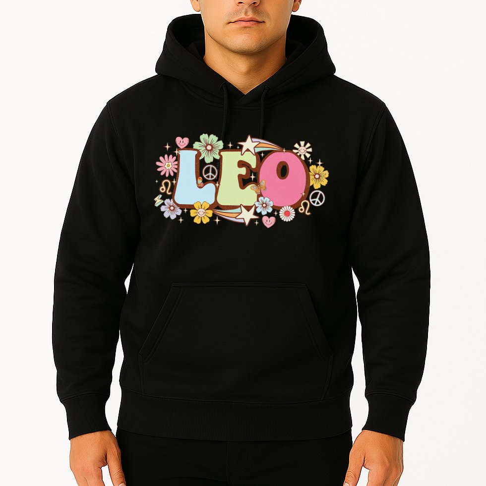 Retro Leo Zodiac Sign astrology July August Birthday Leo Hoodie