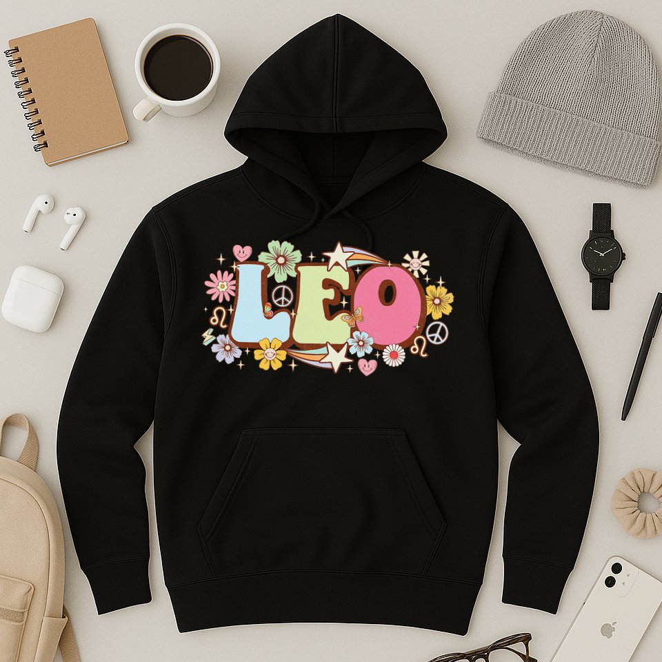 Retro Leo Zodiac Sign astrology July August Birthday Leo Hoodie