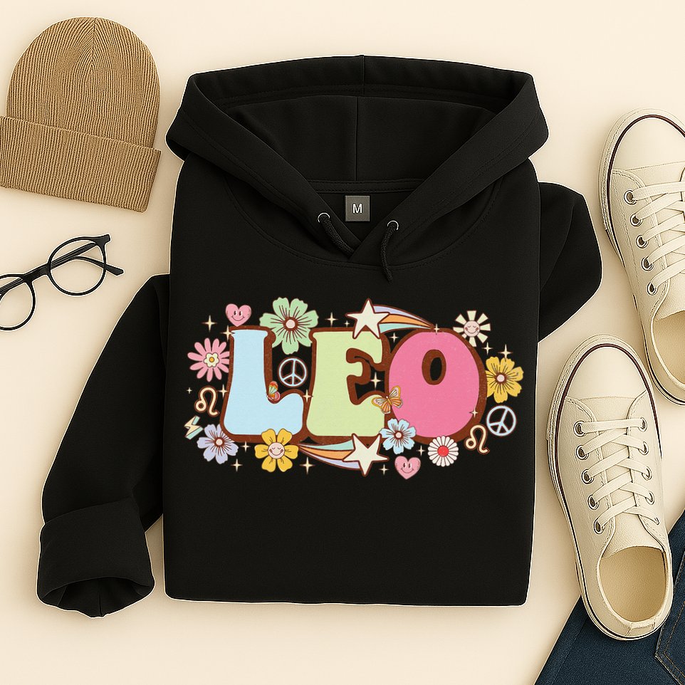 Retro Leo Zodiac Sign astrology July August Birthday Leo Hoodie