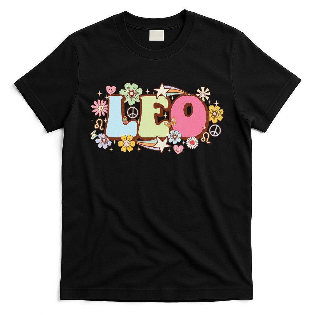 Retro Leo Zodiac Sign astrology July August Birthday Leo T-Shirt