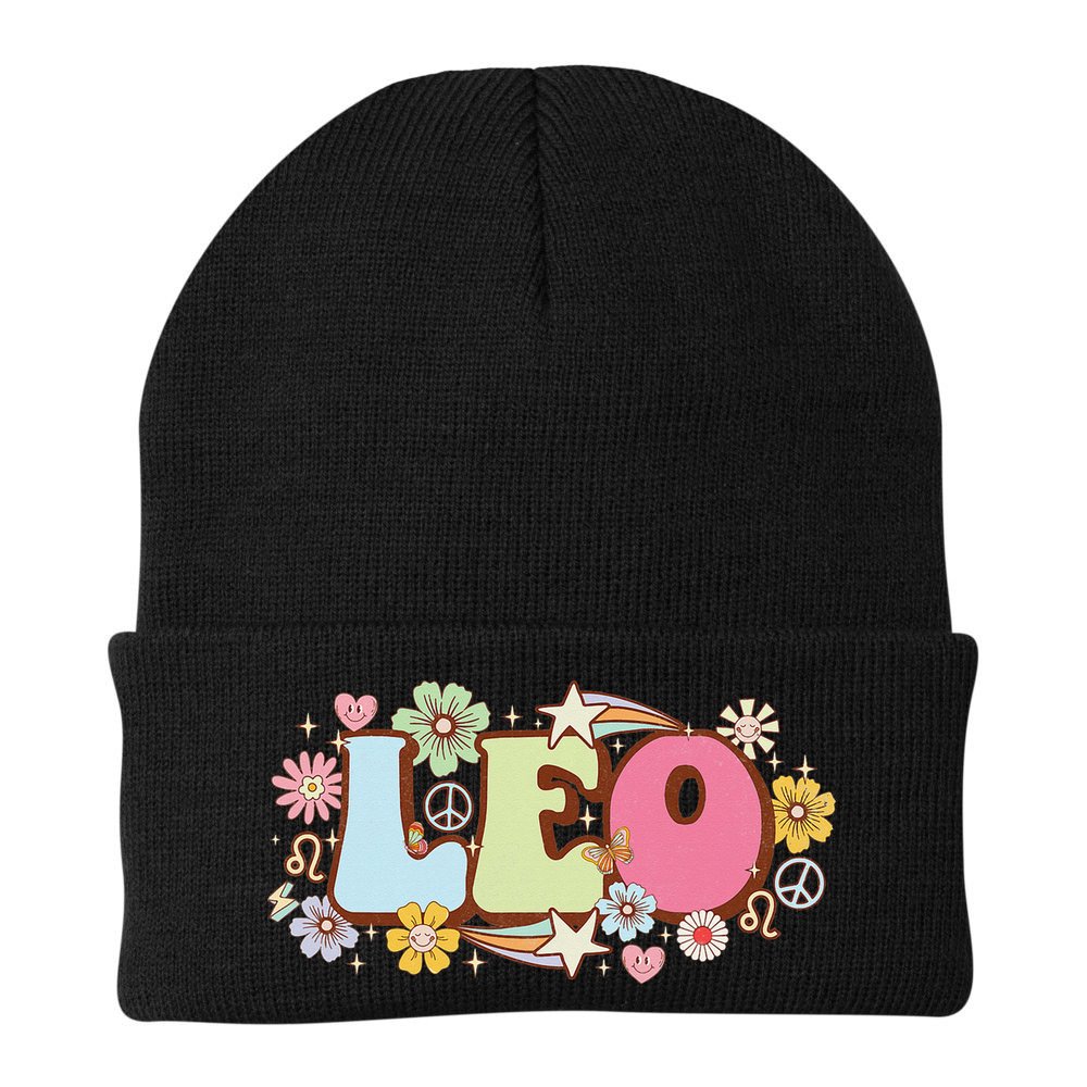 Retro Leo Zodiac Sign astrology July August Birthday Leo Beanie