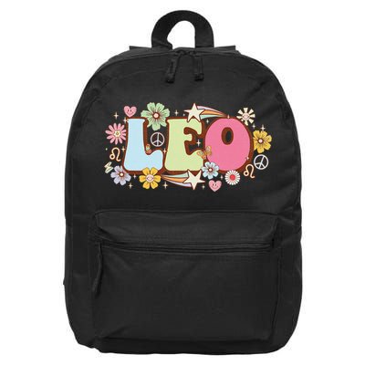 Retro Leo Zodiac Sign astrology July August Birthday Leo 16 in Basic Backpack