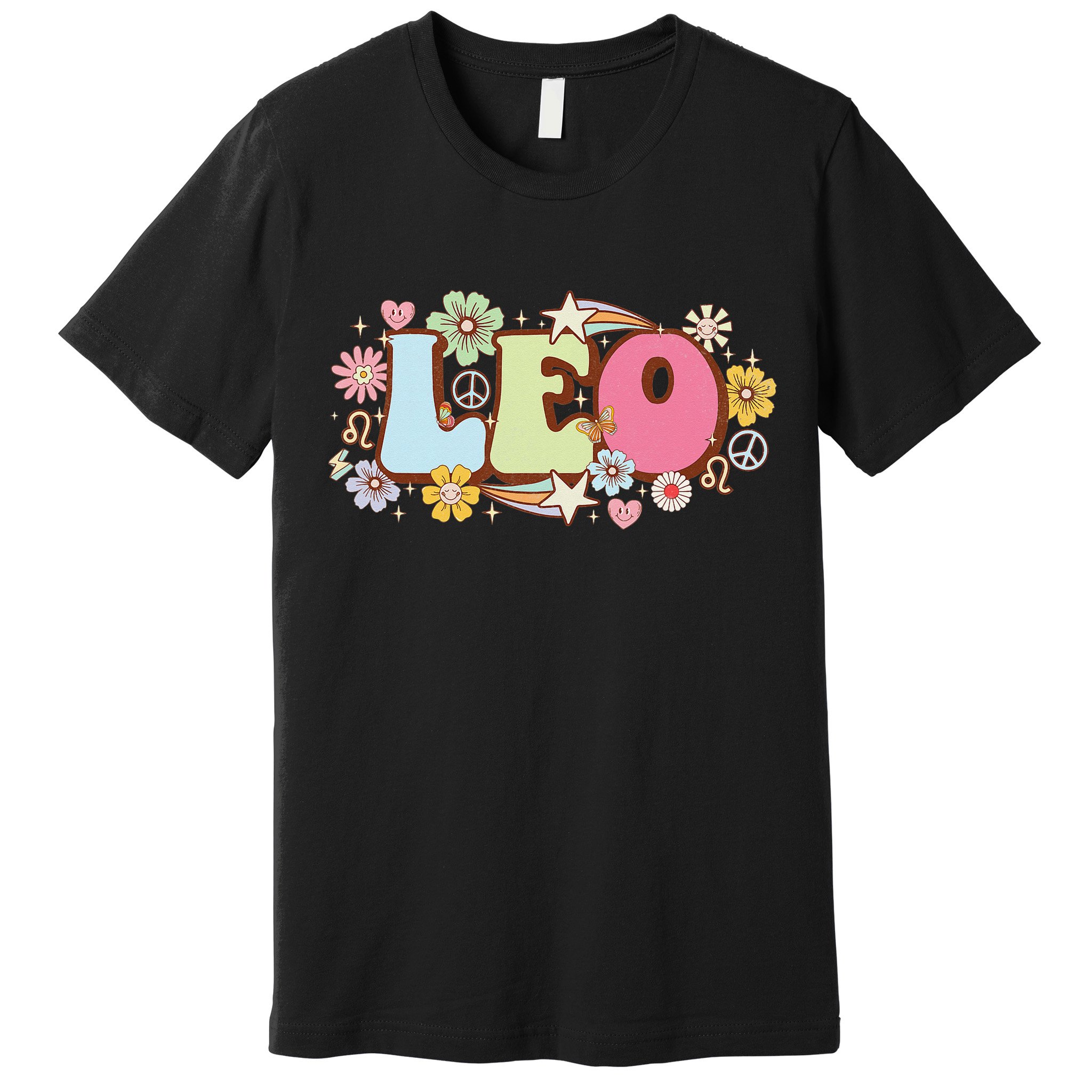 Retro Leo Zodiac Sign astrology July August Birthday Leo Premium T-Shirt