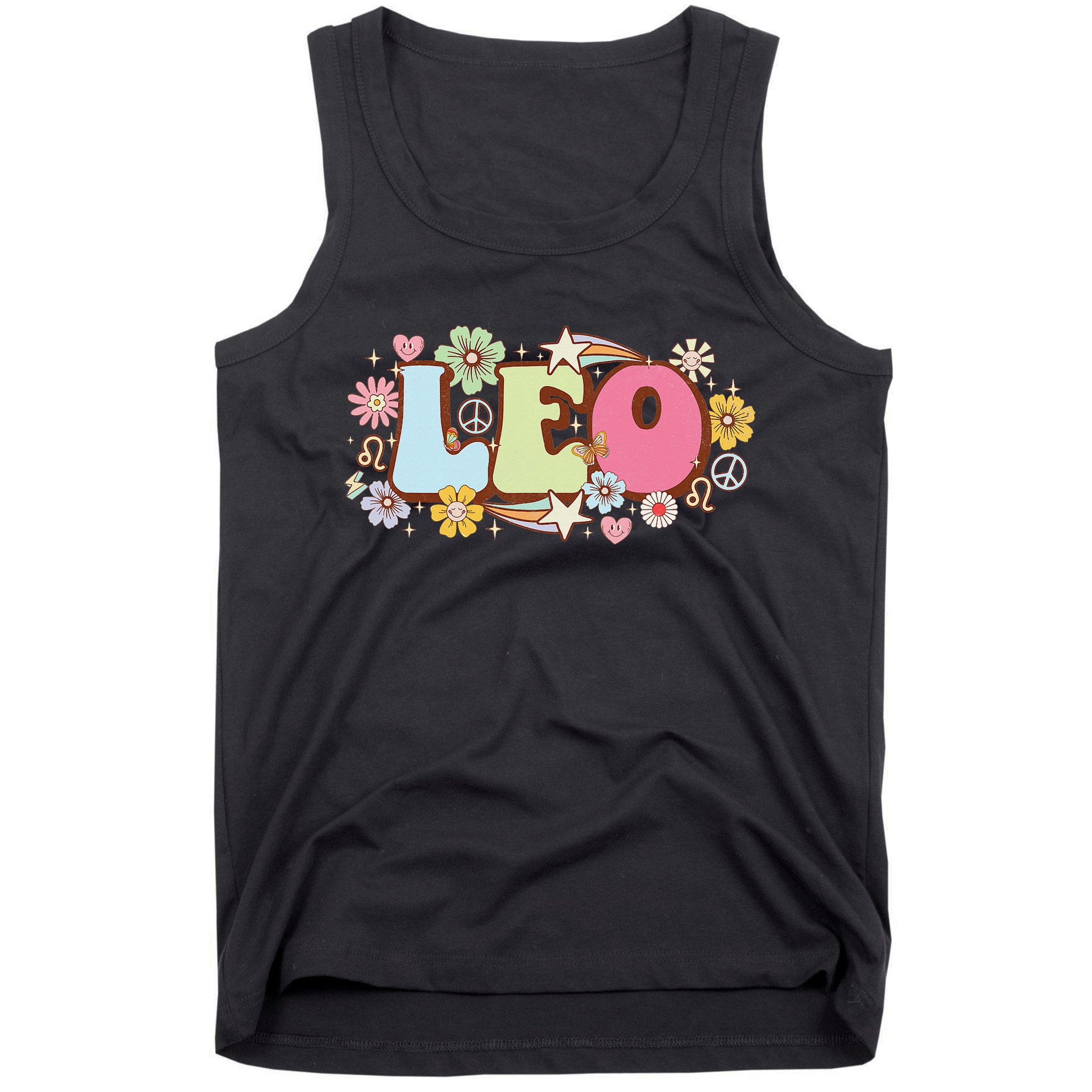 Retro Leo Zodiac Sign astrology July August Birthday Leo Tank Top