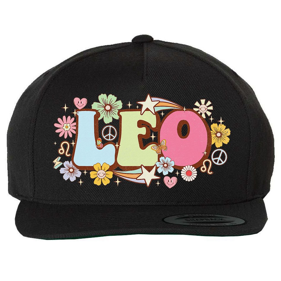 Retro Leo Zodiac Sign astrology July August Birthday Leo Wool Snapback Cap