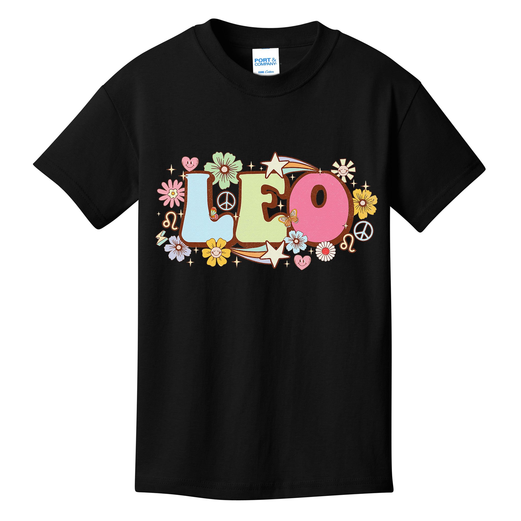 Retro Leo Zodiac Sign astrology July August Birthday Leo Kids T-Shirt