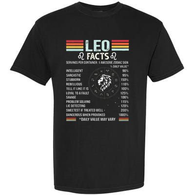 Retro Leo Zodiac Sign Astrology July August Birthday Leo Garment-Dyed Heavyweight T-Shirt