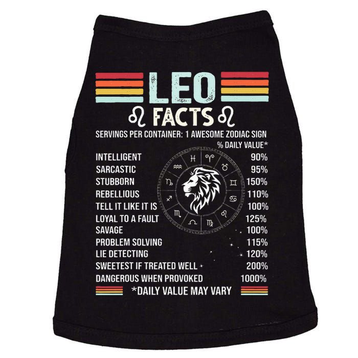 Retro Leo Zodiac Sign Astrology July August Birthday Leo Doggie Tank