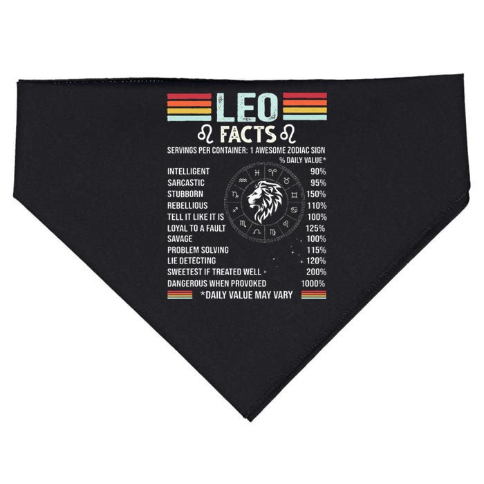 Retro Leo Zodiac Sign Astrology July August Birthday Leo USA-Made Doggie Bandana