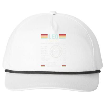 Retro Leo Zodiac Sign Astrology July August Birthday Leo Snapback Five-Panel Rope Hat