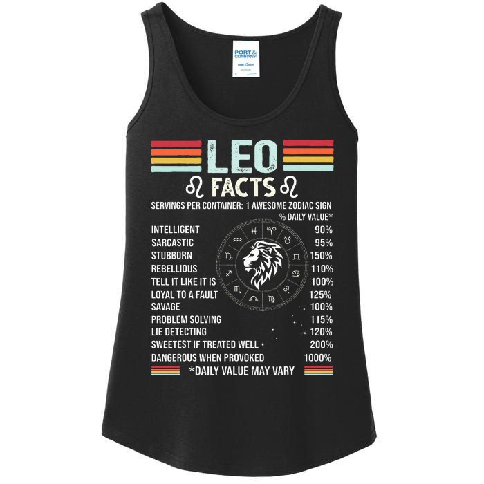 Retro Leo Zodiac Sign Astrology July August Birthday Leo Ladies Essential Tank