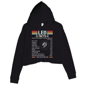 Retro Leo Zodiac Sign Astrology July August Birthday Leo Crop Fleece Hoodie