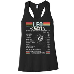 Retro Leo Zodiac Sign Astrology July August Birthday Leo Women's Racerback Tank